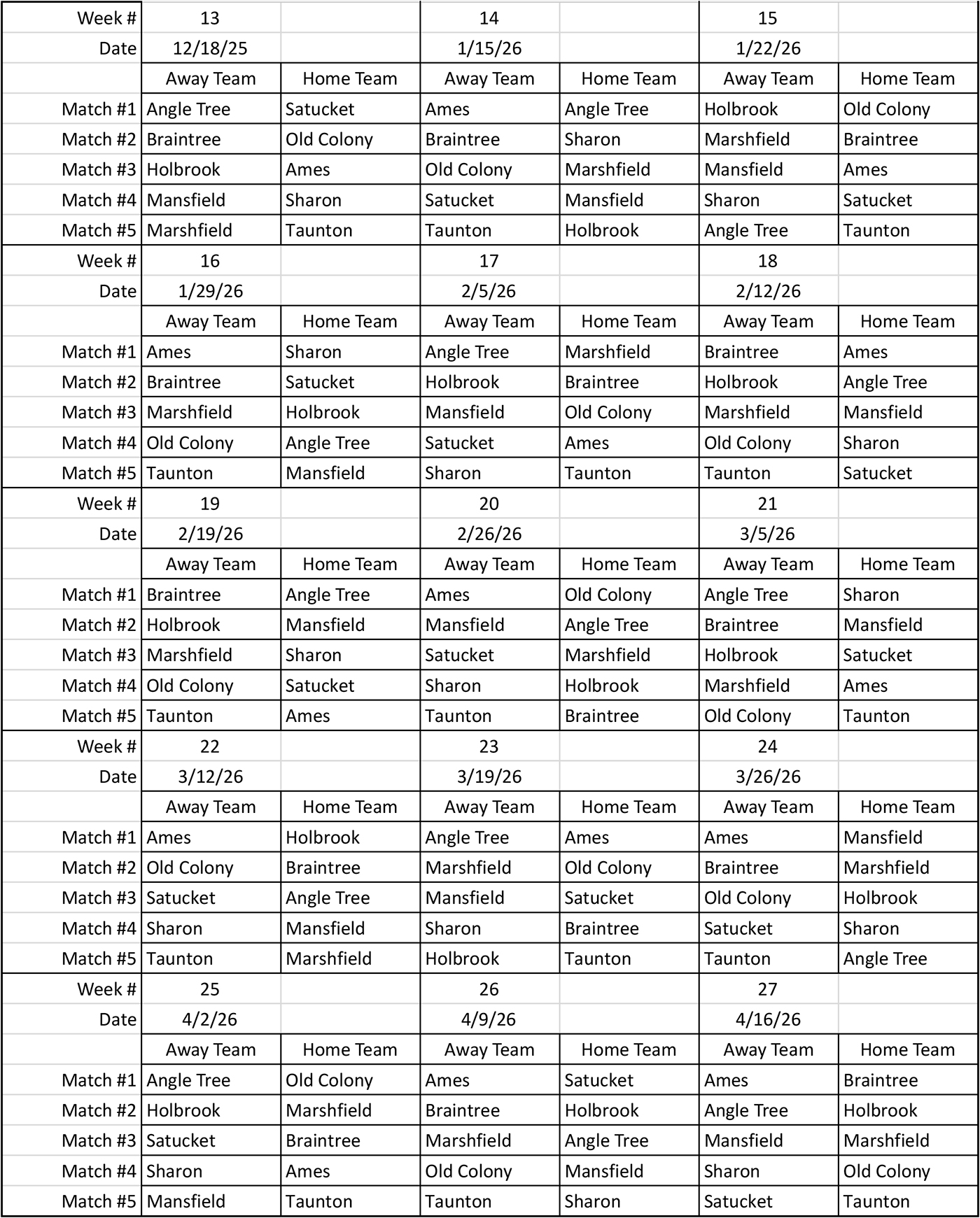 2025 2026 Pistol Schedule 2