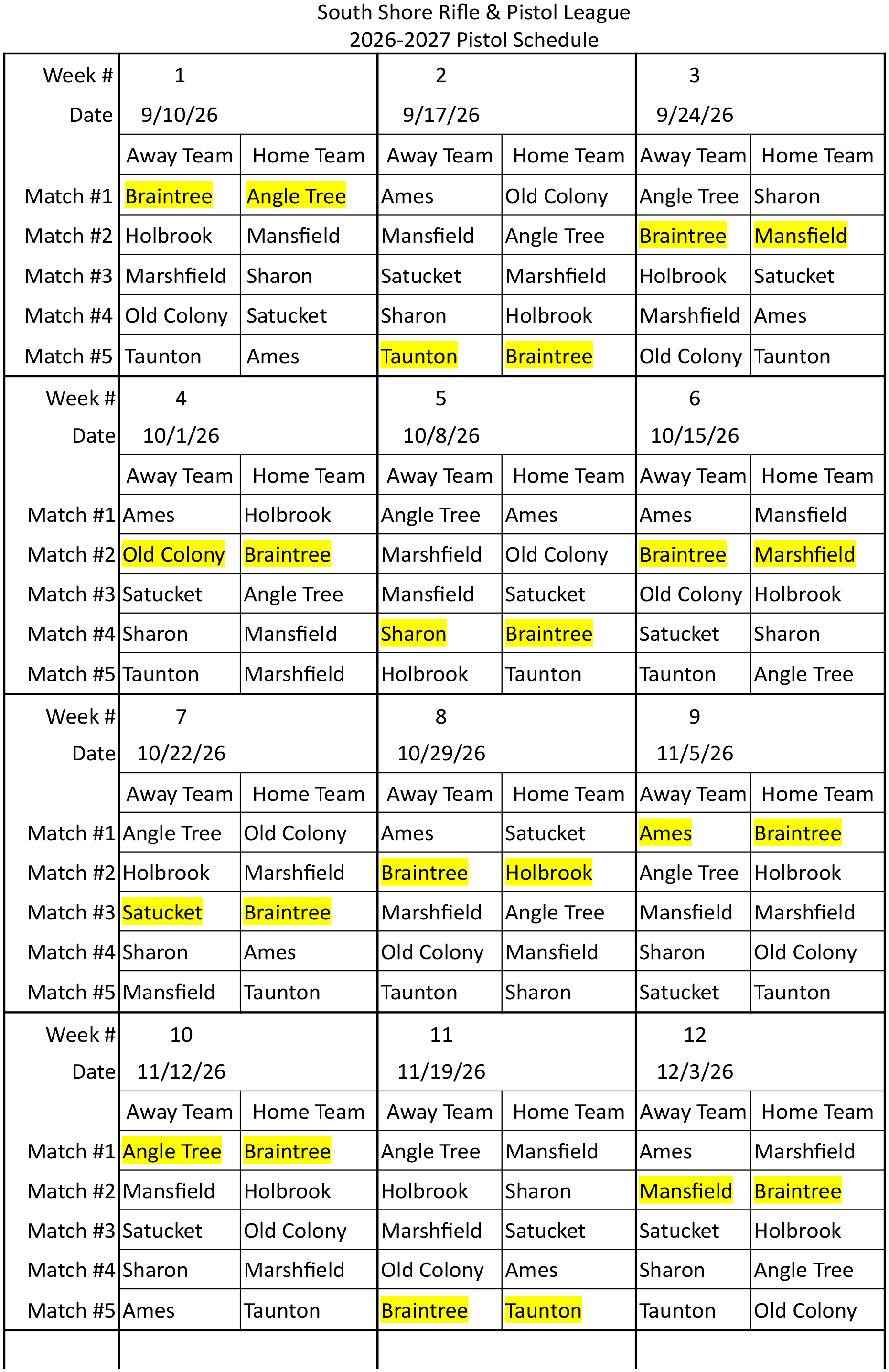 2025 2026 Pistol Schedule 1