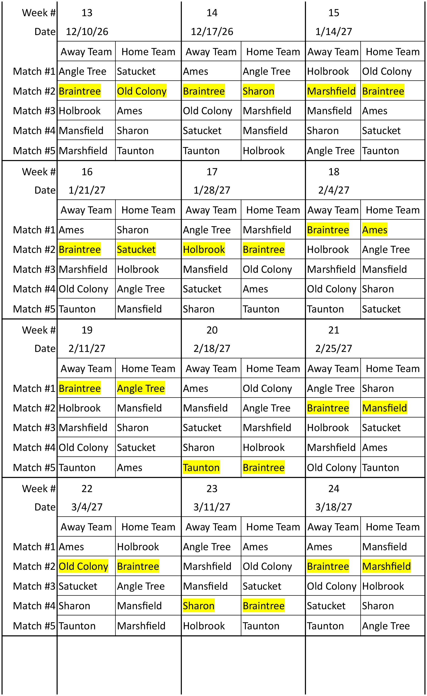 2025 2026 Pistol Schedule 2